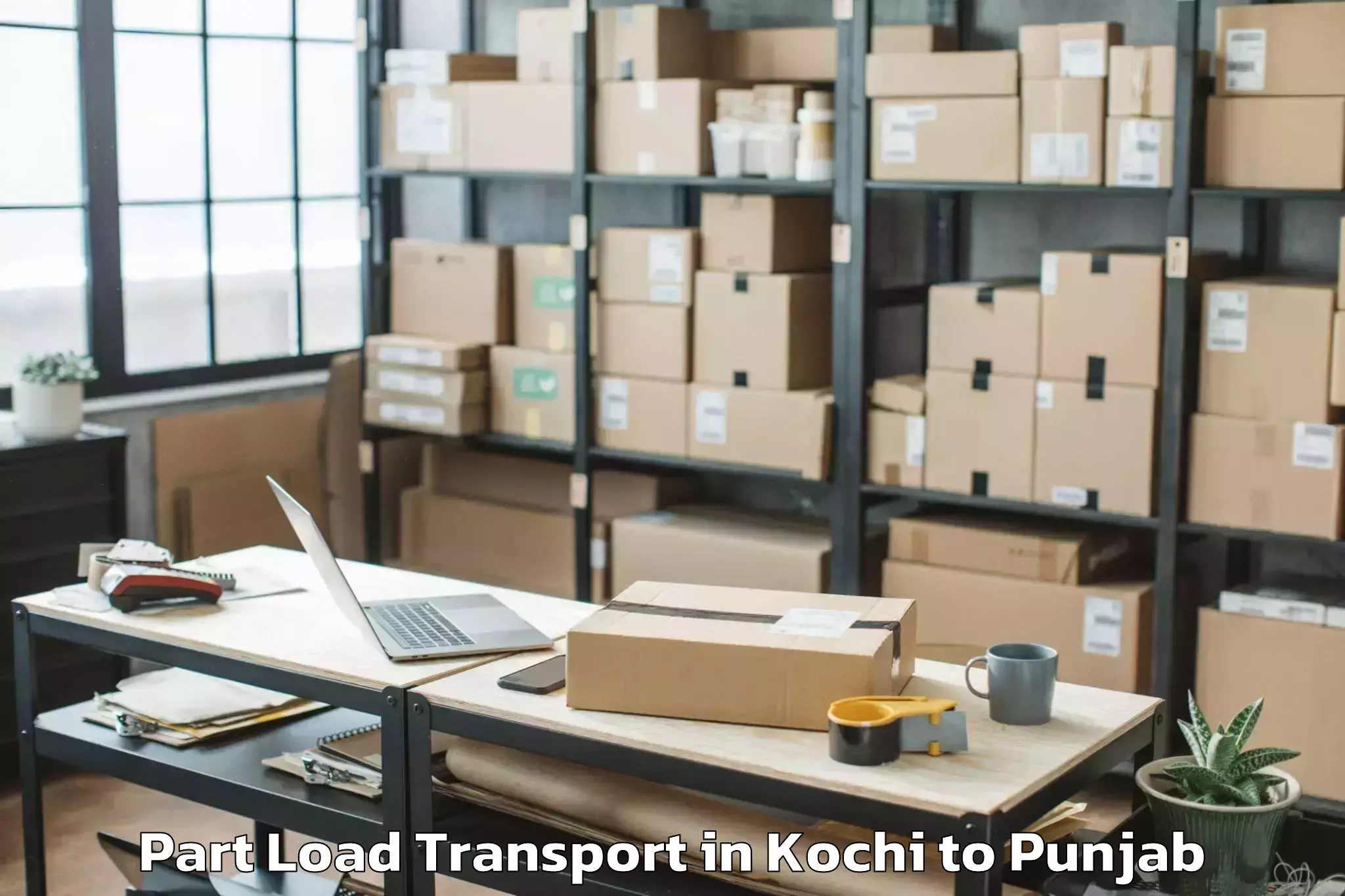 Book Kochi to Hoshiarpur Part Load Transport Online